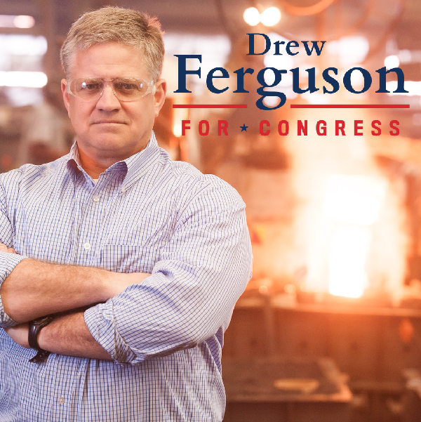 drew-ferguson-mid-40s-caucasian-male-looking-forward-with-stern-look-and-campaign-sign-in-top-right