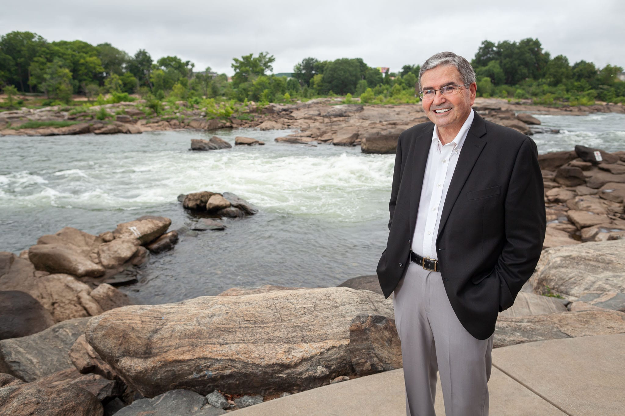 Georgia-State-Representative-Richard-Smith-standing-in-front-of-rapids-in-the-Chattahoochee-River-in-Columbus-Georgia